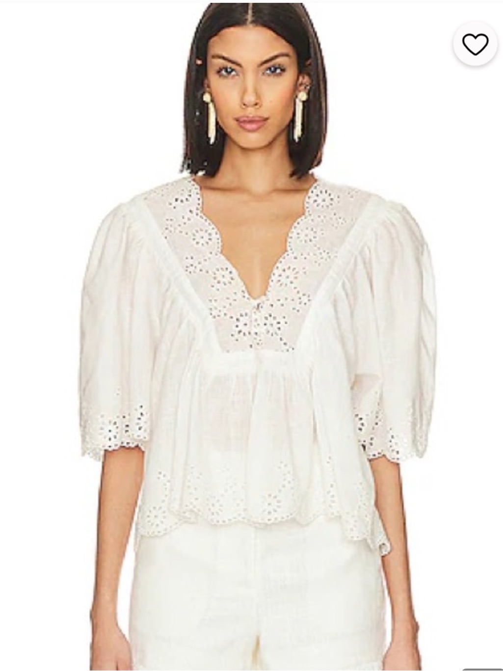 Free People White Eyelet Top - Breezy Feminine Blouse